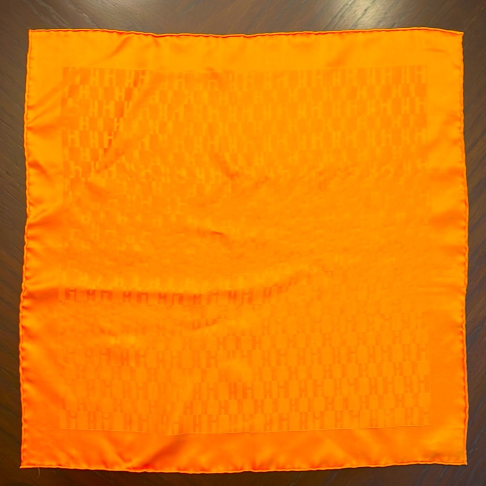 Hermes Men’s Bright Orange Pocket Square